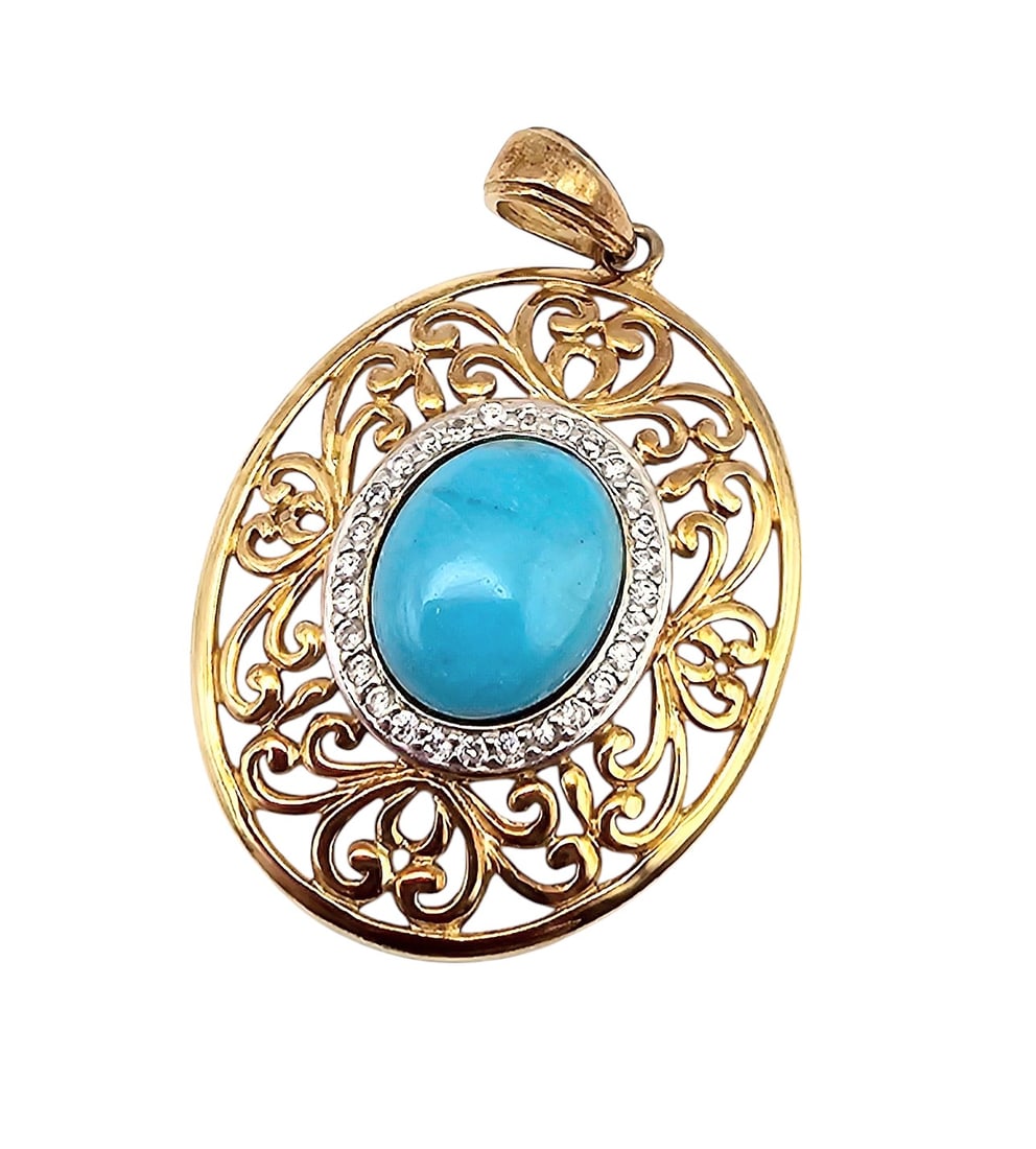 Ross Simons Rhinestone Gold Over Sterling Silver Pendant 5.7 G (1 of 3)