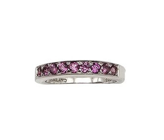 BBJ Rhinestone Sterling Silver Cocktail Ring Size 4.75 2.2 G