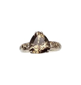 ALE Pandora Smoky Quartz Sterling Silver Cocktail Ring Size 8 6.2 G