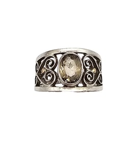 Signed Citrine Sterling Silver Ring Size 5.5 3.2 G