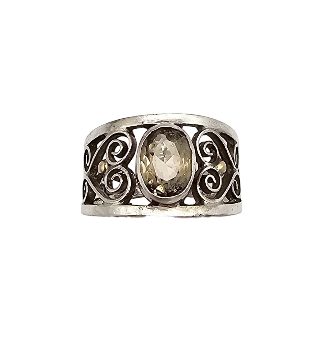 Signed Citrine Sterling Silver Ring Size 5.5 3.2 G (1 of 3)