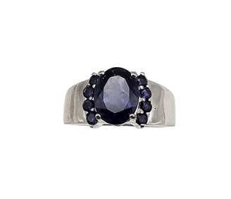 Rhinestone Sterling Silver Cocktail Ring Size 4.75 3.9 G