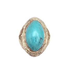BJ Turquoise Sterling Silver Ring Size 9.25 7.2 G