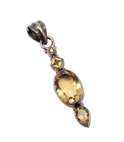 Citrine Sterling Silver Pendant 6.2 G