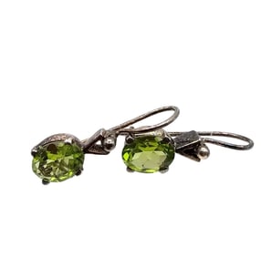 Peridot Sterling Silver Drop Dangle Earrings 3 G