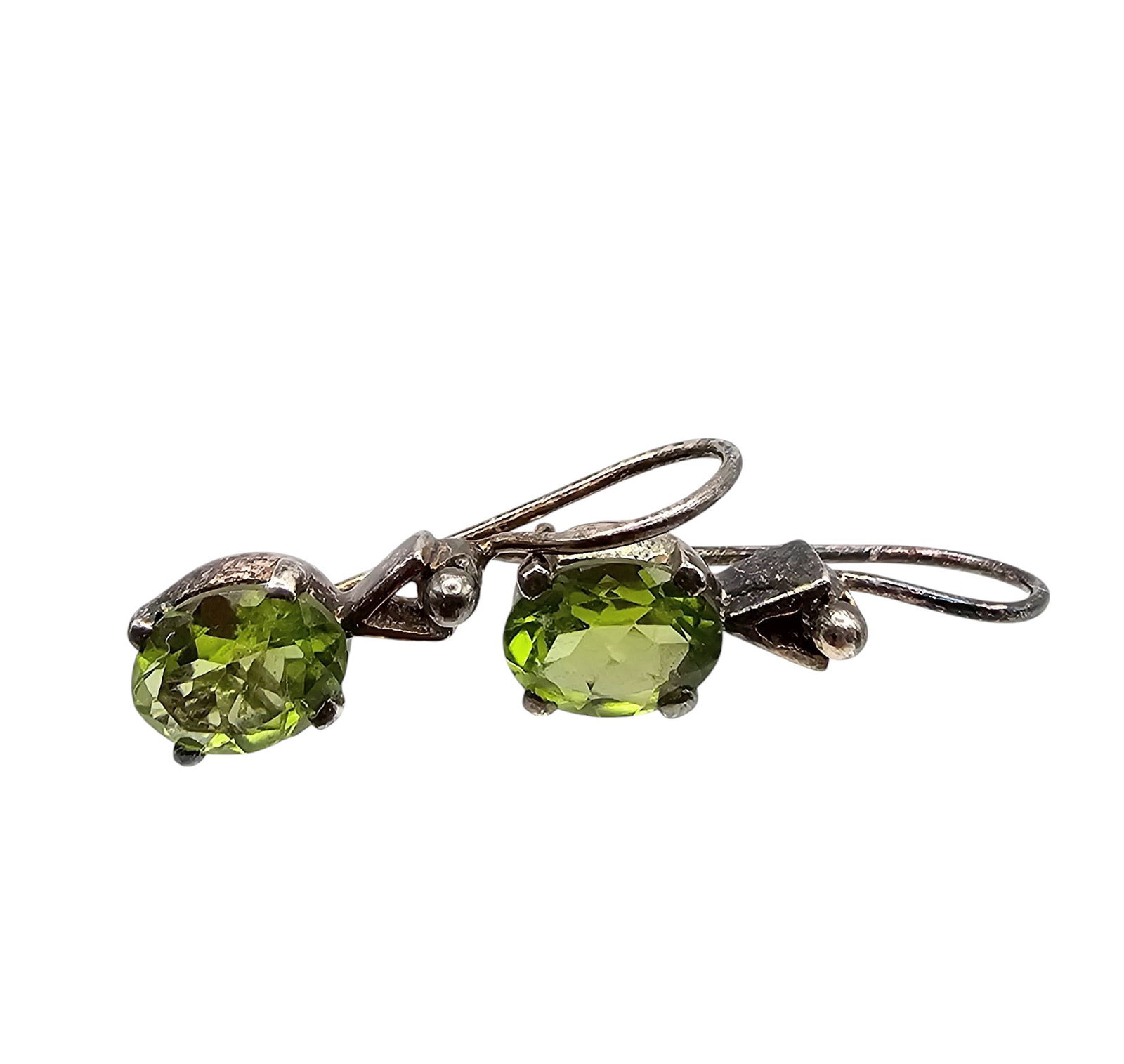 Peridot Sterling Silver Drop Dangle Earrings 3 G (1 of 3)