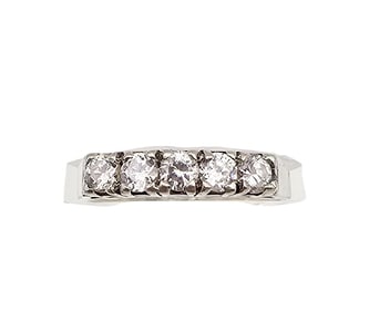 Rhinestone Sterling Silver Cocktail Ring Size 5.75 2.4 G