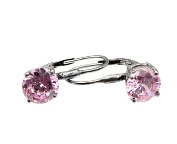 Rhinestone Sterling Silver Earrings 2.3 G