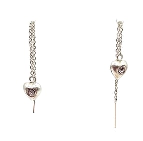 Rhinestone Sterling Silver Threader Earrings 0.7 G