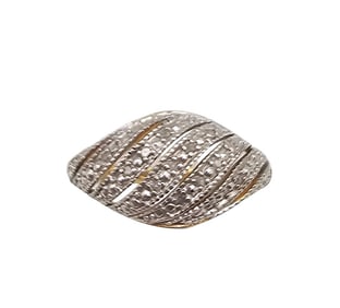 NVC Rhinestone Gold Over Sterling Silver Cocktail Ring Size 6.75 3.2 G