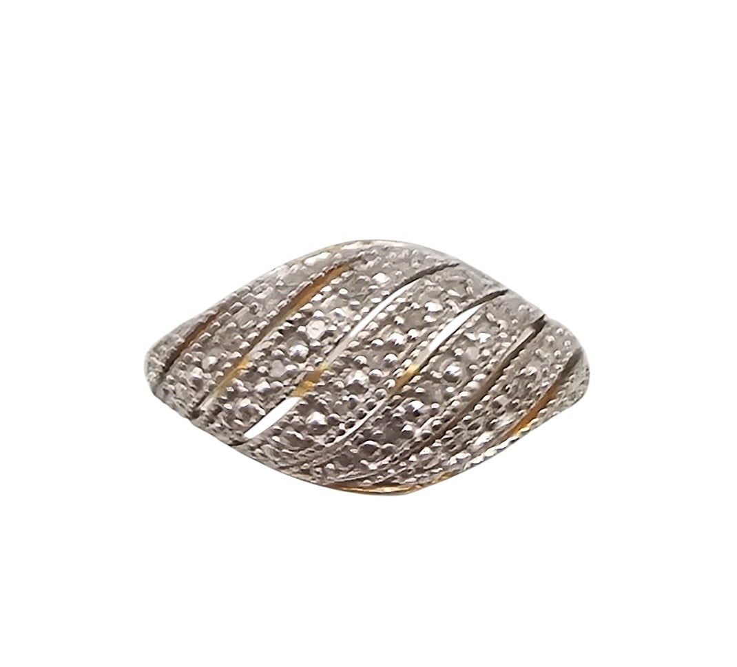NVC Rhinestone Gold Over Sterling Silver Cocktail Ring Size 6.75 3.2 G (1 of 3)