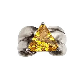 Ross Simons Cubic Zirconia Sterling Silver Cocktail Ring Size 6.5 7.7 G