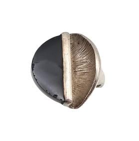 Israel Onyx Modernist Sterling Silver Ring Size 7.25 11 G