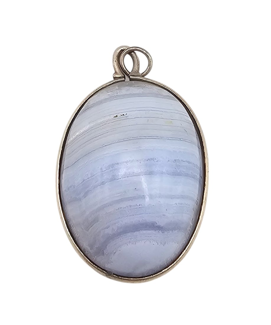 Blue Lace Agate Sterling Silver Pendant 8.4 G (1 of 3)