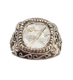 Quart Sterling Silver Cocktail Ring Size 8.25 9.2 G