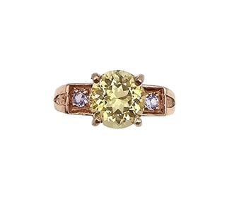 Amethyst Gold Over Sterling Silver Cocktail Ring Size 6.25 2.6 G
