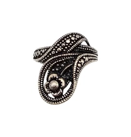 Sterling Silver Flower Ring Size 6.75 3.6 G