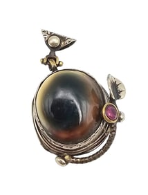 Shell Pink Topaz Sterling Silver Pendant 14.8 G
