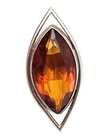 V8 Valerio Amber Sterling Silver Ring Size 7 18.7 G