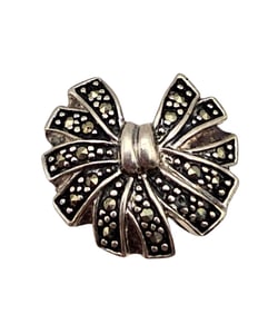 Marcasite Sterling Silver Cocktail Ring Size 5.5 6.7 G