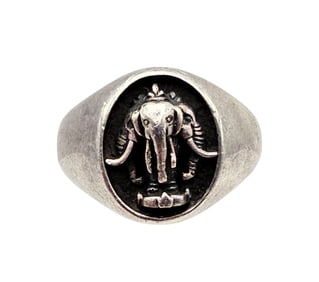 Sterling Silver Elephant Ring Size 12.25 10.4 G