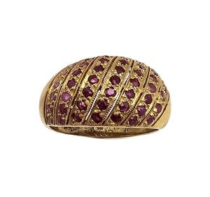 Ruby Gold Over Sterling Silver Cocktail Ring Size 6.75 4.4 G