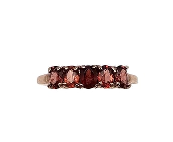 Garnet Gold Over Sterling Silver Cocktail Ring Size 7.25 1.7 G