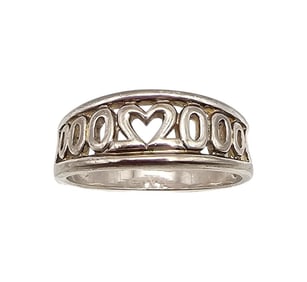 SU Sterling Silver Heart Ring Size 8.5 3.5 G