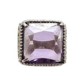 Avala Rhinestone Sterling Silver Cocktail Ring Size 8.5 22.9 G