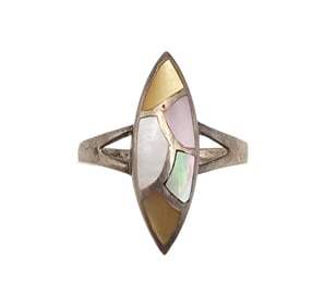 Mother Of Pearl Sterling Silver Ring Size 7 3 G