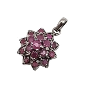 Ruby Sterling Silver Pendant 3.4 G