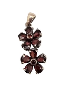 Rhinestone Sterling Silver Pendant 4.9 G