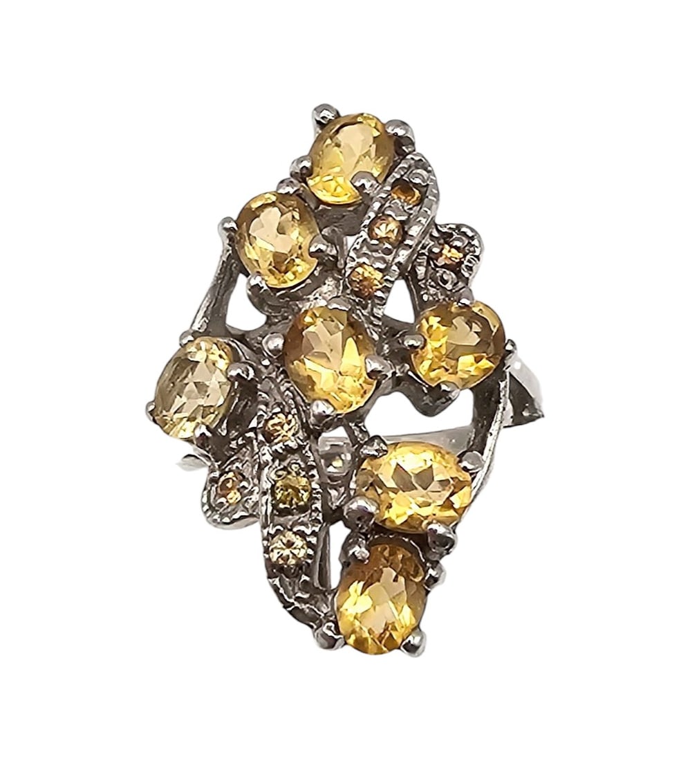 Amethyst Sterling Silver Cocktail Ring Size 7 8.3 G (1 of 3)