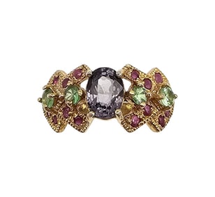 Topaz Gold Over Sterling Silver Cocktail Ring Size 7 3.9 G