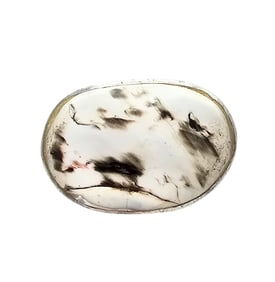 White Natural Stone Sterling Silver Ring Size 6.25 9.7 G