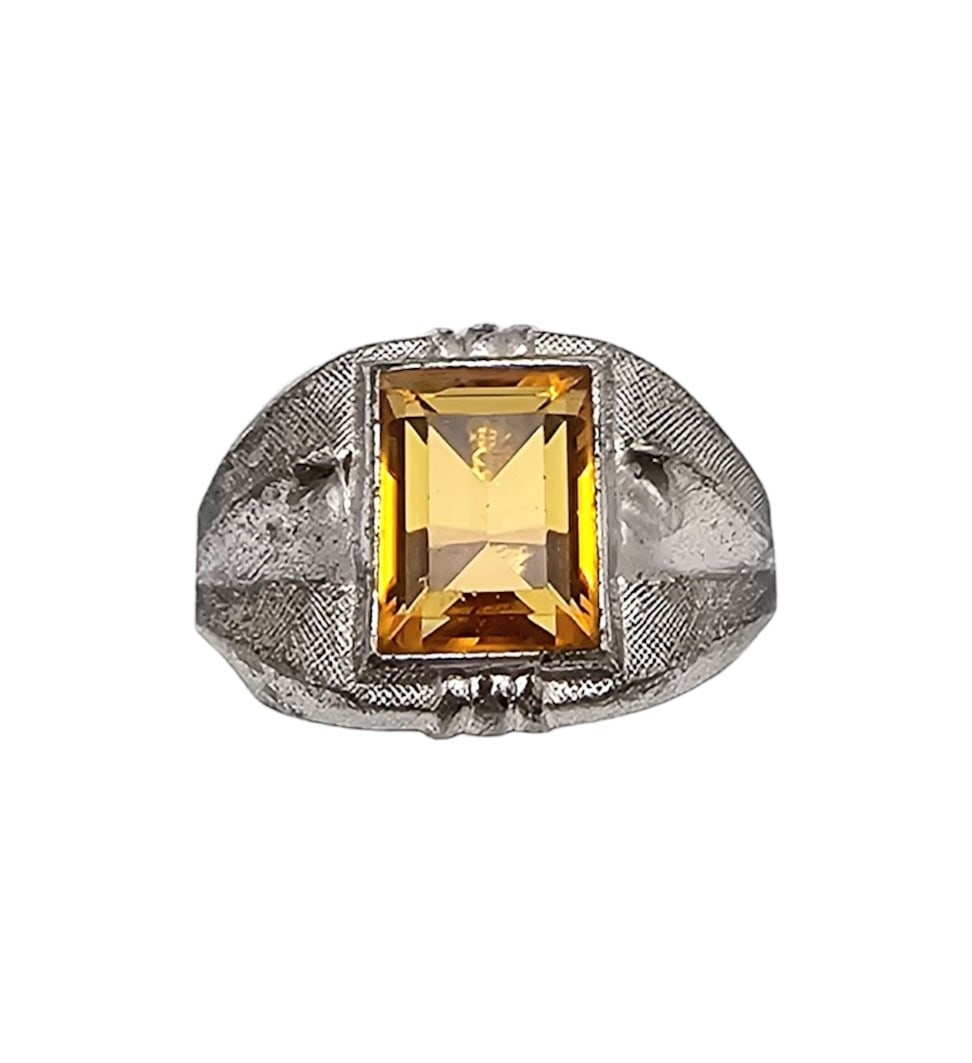 Jaine Coro? Rhinestone Sterling Silver Ring Size 10.25 7.2 G: Jaine Coro? Rhinestone Sterling Silver Ring Size 10.25 7.2 G