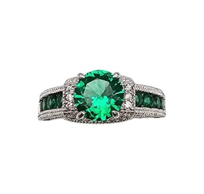 FZN Rhinestone Sterling Silver Cocktail Ring Size 5 3.9 G