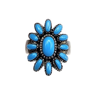 Turquoise Sterling Silver Ring Size 5.75 10.9 G