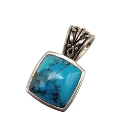 Barse Turquoise Sterling Silver Pendant 5.8 G