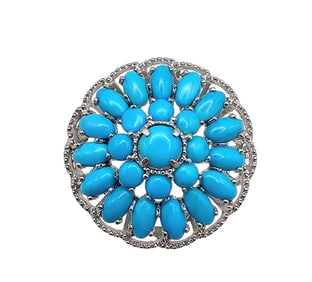 Turquoise Sterling Silver Ring Size 5.75 5.1 G