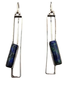 Natural Stone Sterling Silver Drop Dangle Earrings 5.5 G