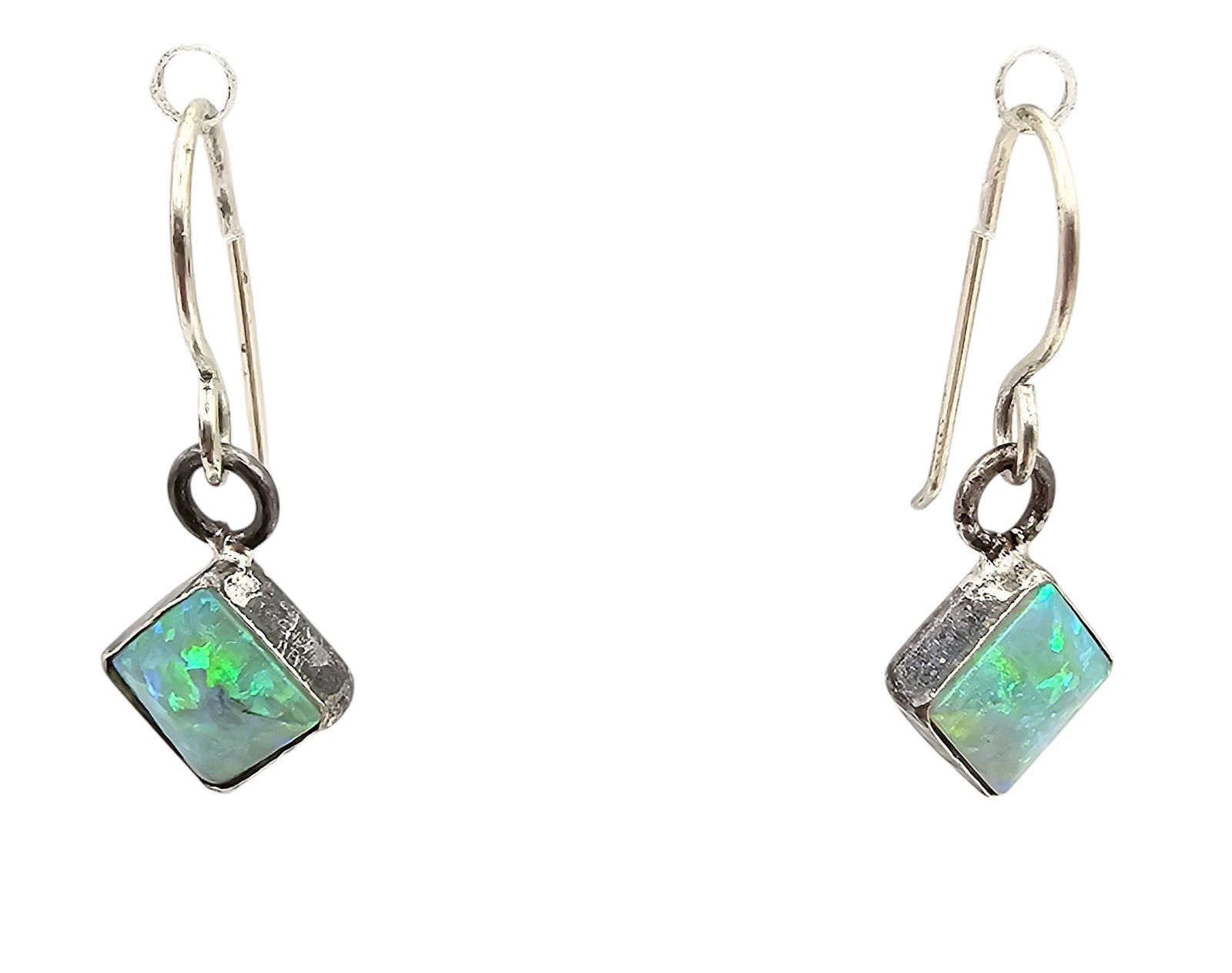 Opal Sterling Silver Drop Dangle Earrings 1.1 G (1 of 3)