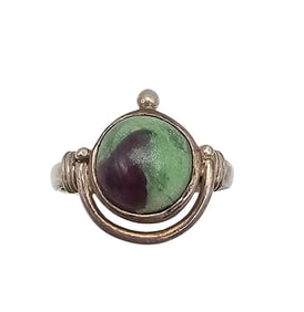 Southwestern Turquoise Sterling Silver Ring Size 6.25 5.4 G