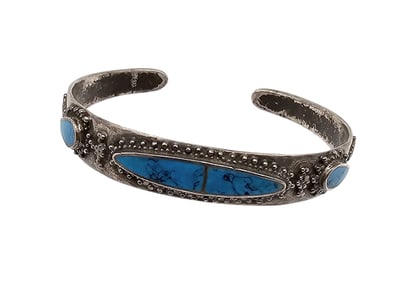 Turquoise Sterling Silver Cuff Bracelet 18.2 G