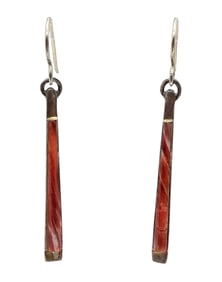 Spiny Oyster Sterling Silver Long Drop Dangle Earrings 5.1 G