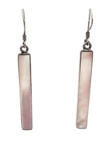 Southwestern Mother Of Pearl Sterling Silver Drop Dangle Earrings 5.7 G