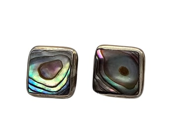 Southwestern Abalone Sterling Silver Earrings 3.4 G