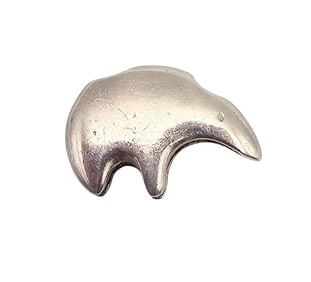Southwestern Sterling Silver Fetish Bear Pendant 2.2 G