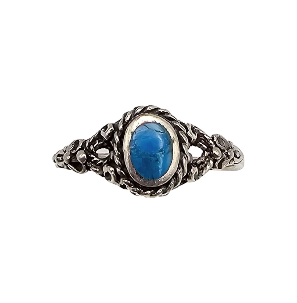 Southwestern Turquoise Sterling Silver Ring Size 5.5 1.6 G (1 of 3)