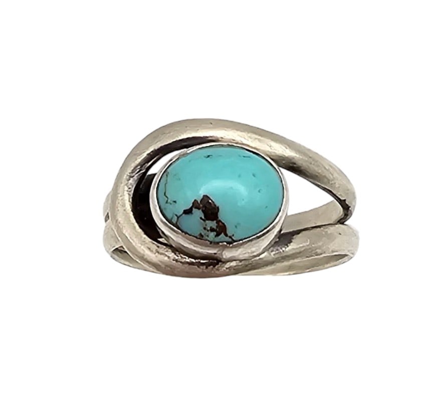 Southwestern Turquoise Sterling Silver Ring Size 7 3.6 G (1 of 3)